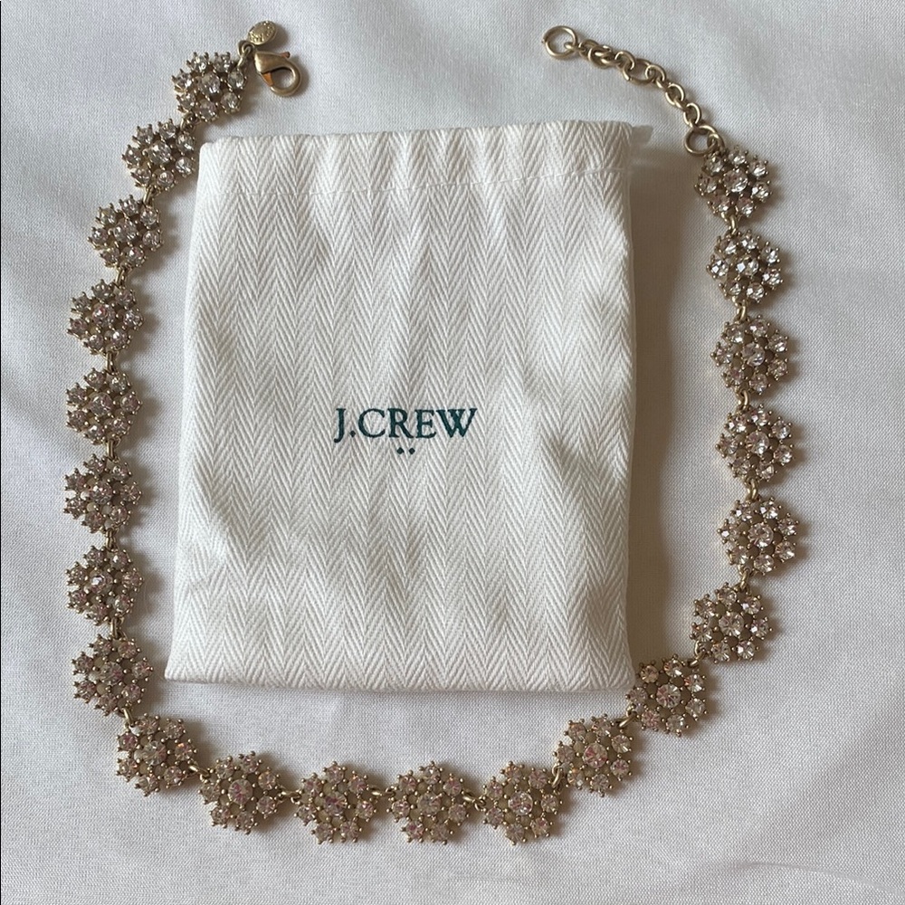 J. Crew Gold Statement Floral Necklace
